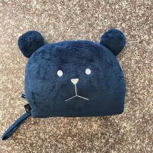 Lug UCB Clarity Bear Travel Blanket and Pillow Set Blue Bear Ultra-plush fabric